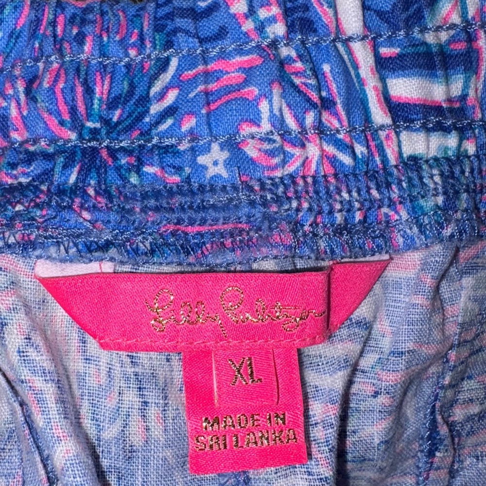 LILLY PULITZER Deri Linen Palazzo Boca Blue Its A Sailabration Pant Size XL NWT - Picture 8 of 16
